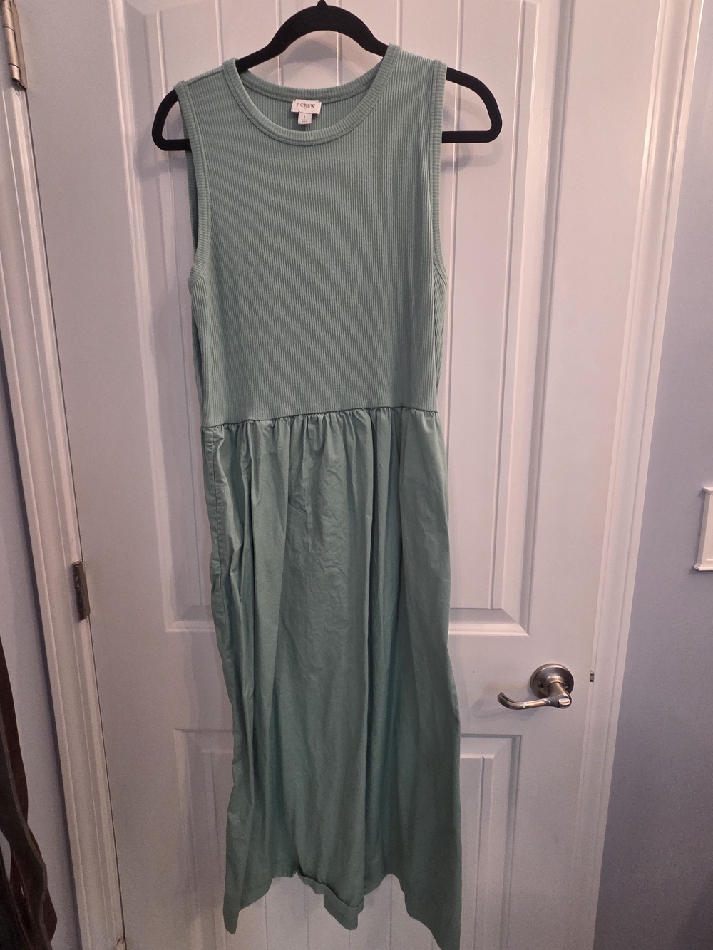 J. Crew Mint Green Sleeveless Ribbed Maxi Dress